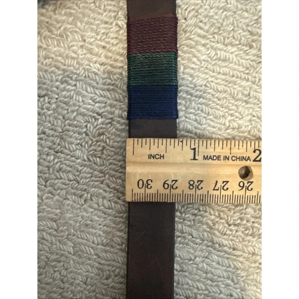 Industria Argentina Brown Handmade Leather Embroidered Gaucho Polo Belt 32